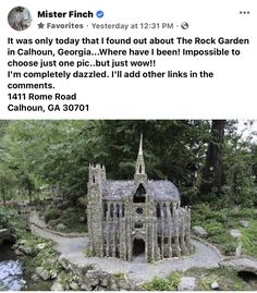 an image of a fake castle in the woods