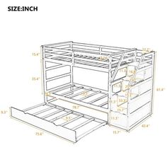 If you need extra sleeping space or your kids love sleepovers, this Twin-Over-Twin Bunk Bed with Trundle and drawers is perfect for your home. The trundle under the bottom bed makes this piece a great option for sleepovers. Three drawers provide ample storage for your little ones' toys and bedding. High-quality, solid pine legs and a strong, durable frame ensures stability and durability for long-term use. Slat kit included so box springs are not required. This bunk bed is designed with a clean Twin Storage, Kids Sleepover, Storage Kids, Storage Beds, Box Springs, Bunk Bed With Trundle, Bed With Trundle, Twin Bunk Beds, Kids Beds