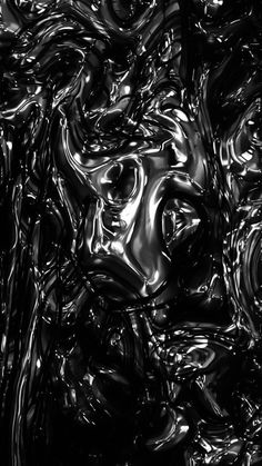 an abstract black and white photo with wavy lines in the middle, as if it were liquid or water