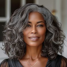 Salt And Pepper Bob, Loose Wave Bob, Full Volume Hair, 12 Inch Hair, Birthday Eve, Model Hair Color, Loose Waves Hair, Grey Wig, Mom Hairstyles