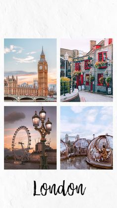 the london collage has four different images