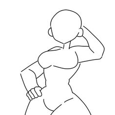 a drawing of a woman with her arms behind her head