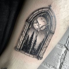 Gothic Vector Tattoo Designs Arched Window Tattoo, Wheel Of The Year Tattoo, Gothic Window Tattoo Design, Gothic Chest Tattoo Female, Gothic Art Tattoo, Gothic Castle Tattoo, Victorian Gothic Tattoo Ideas, Stained Glass Window Tattoo, Gothic Windows Tattoo