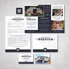 the wedding brochure is designed to look like an old vw camper