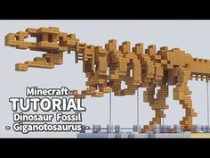 an image of a dinosaur made out of wood blocks with text that reads, minecraft