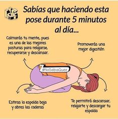 a woman laying on her stomach with the caption in spanish above it that reads, salas que haciando est pose durane 5 minutes al diante