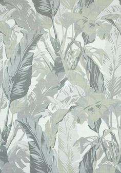 a wallpaper with green and grey leaves on it