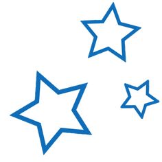 three blue stars on a white background