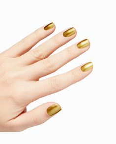 A metallic gold nail polish you’ll wanna play on repeat. Metallic Gold Nail Polish, Holiday Party Nails, Interview Nails, Nail Polish Opi, Gold Gel Nails, Nail Polish Gift Set, Gold Record, Nail Polish Gift, Metallic Nail Polish