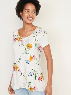 Maternity Cross-Front Jersey Nursing Tee | Old Navy Tank Top Layering, Nurse Design, Nursing Top, Nursing Tops, Nursing Tshirts, Floral Tops