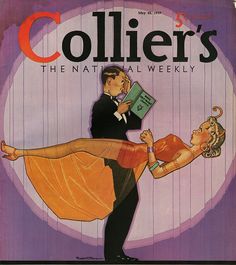 an advertisement for collie's magazine featuring a man holding a woman in his arms