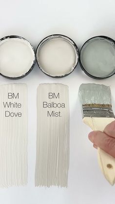 three different shades of white paint being used