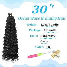 BRAND NEW IN PACKAGE ! Curly Braiding Hair, Braiding Hair, Ocean Wave, Hair Curly, Wigs Hair Extensions, Ocean Waves, Hair Extensions, Braided Hairstyles, Curly Hair Styles