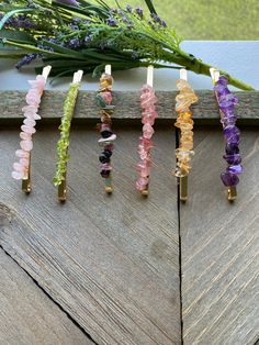 Beautiful handmade crystal chip hair clips.  All uniquely made. Bead Hair Accessories, Beaded Hair, Hair Beads, Barrettes, Hair Clip, Hair Clips, Etsy Accessories, Amethyst, Accessory Gift