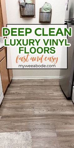 the kitchen floor is clean and ready to be used as a laundry room or office