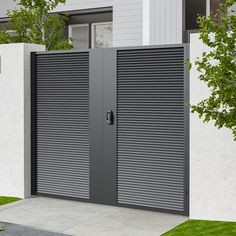 an image of a modern gated entrance to a house