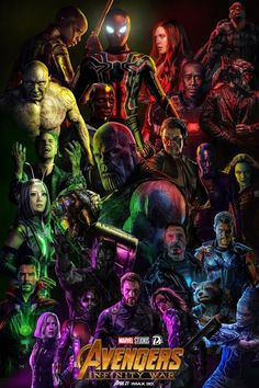 the avengers movie poster with many different characters