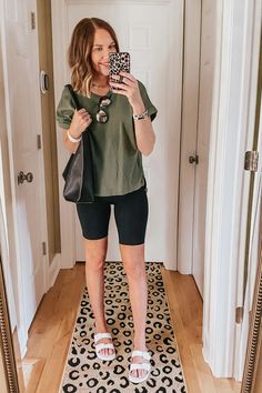 boxy-athletic-tee-Walmart-fashion Black Yoga Shorts Outfit, Yoga Shorts Outfit Summer, Bike Shorts Outfit Summer Casual, Black Biker Shorts Outfit, Bike Shorts Outfit Summer, Yoga Shorts Outfit, Striped Shorts Outfit, Biker Shorts Outfit Summer, Shorts Outfit Casual