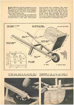 an old manual showing how to make a wheelbarrow