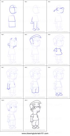 how to draw cartoon characters step by step with pictures and instructions for each character in the story