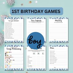 birthday games for boys with the words boy on them