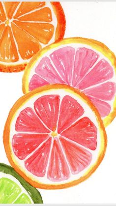 three oranges and one grapefruit cut in half