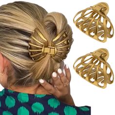 PRICES MAY VARY. 2 Pack 3 Inch Gold. Designed to hold longer and thicker hair, Fashion spider hair clamp beauty accessory for women for curly, thick, wavy and long hair. Ladies butterfly clamps bun holder with super strong solid spring for thick or fine, long and shorter hair. Perfect for creating easy hairstyles; partial quick updo or bun or full updos, holding your hair securely and tightly in place without any discomfort Reliable hair claws octopus clip for thick hair for a gently secure grip Thick Volume Hair, Octopus Hair, Quick Updo, Spider Hair, Quick Updos, Hair Clamp, Bun Holder, Shorter Hair, Hair Girls