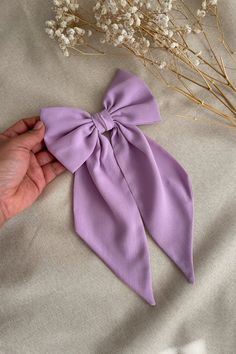 Lilac Chiffon Hair Bow With Pointed Tail Light Weight Bow for Girl Medium Purple Hair Bow Woman Gift Single Layer Hair Bow for Party - Etsy UK Bow Ideas For Hair, Medium Purple Hair, Lilac Accessories, Bows In Hair, Purple Hair Accessories, Bows For Hair, Purple Hair Bow, Light Purple Wedding, Bow Business