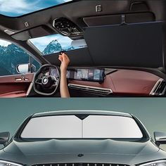 the inside and outside view of a mercedes car