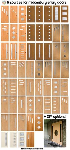 different types of doors and windows with instructions to install them in the same style or shape