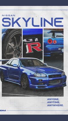 the front cover of an automobile magazine with pictures of cars in blue and black colors