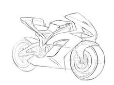 a drawing of a motorcycle is shown in this image, it appears to be drawn on paper