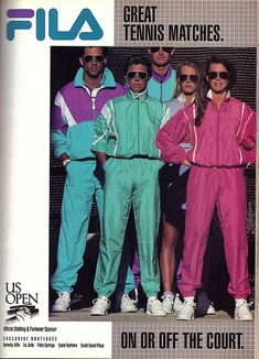 Fila tennis & footwear Ad 1989 | I remember these suits beco… | Flickr 80s Fashion Party, 80s Sportswear, Fila Tennis, Look 80s, 80s Costume, Fashion 80s, 80s And 90s Fashion, 80s Aesthetic