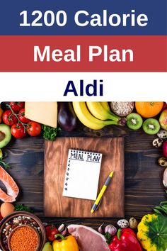 Image showing a meal plan layout surrounded by fresh groceries, ideal for a 1200 calorie diet, to emphasize structured meal planning and healthy food choices. Calorie Diet Meal Plans, Affordable Meal Plans