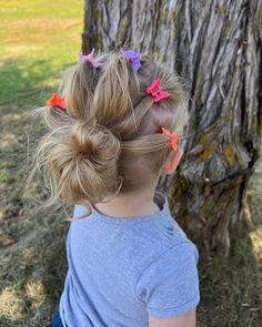 Butterfly Costume Hairstyle, Summer Kids Hairstyles, Toddler Butterfly Clip Hairstyles, Toddler Easter Hairstyles, Butterfly Clips Hairstyles Kids, Butterfly Clips Hairstyles, Aria Hair, Aurora Hair, Kids' Hairstyles