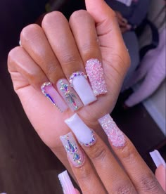 Colored Acrylic Nails Short, Acrylic Nails Short Square, Acrylic Nails Short, Birthday Nail, Bday Nails, Nails Short Square, Trending Nails