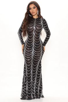 Party Moves Sequin Maxi Dress - Black | Fashion Nova, Dresses | Fashion Nova Maxi Dress Long Sleeve, Couture Evening Dress, Embellished Skirt, Maxi Dress Long, Elegant Prom Dresses, Long Sleeve Evening Dresses, Sequin Maxi Dress, Sequin Maxi, Bodycon Maxi Dresses