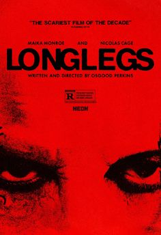 a movie poster for the film long legs with an evil looking man's face