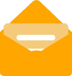 an orange envelope with a white stripe