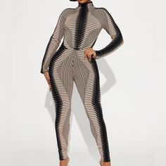 Mock Neck Sweater Jumpsuit Brand New Never Worn Jumpsuit With Boots, Tropical Romper, Metallic Jumpsuits, Fashion Nova Jumpsuit, Spaghetti Strap Rompers, Sequin Jumpsuit, Fashion Nova Pants, Mock Neck Long Sleeve, Sweater Jumpsuit