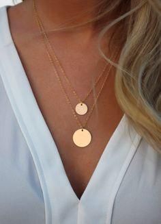 Layered Necklace Set, Disc Necklace, Circle Necklace, Layered Necklaces, Necklace Set, Beautiful Jewelry, Choker