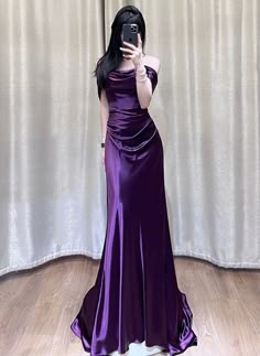 Product Style: #S2BV Material: Satin Color: Purple Built in Bra: Yes Hemline: Floor Length Back Detail: Lace-up Delivery times: Processing time:    2-3 weeks Shipping time:      3-5 working days Rush order service is available, if you need rush order, please visit: Rush Order ，rush order fee is $20. Custom Size: For custom size, please give us the correct measurements in the order notes when you check out, and please have a look our measuring guide at first. There is no extra payment for custom Dark Red Dresses, Red Dresses Classy, Satin Evening Dresses, Ball Gowns Evening, Long Prom Dresses