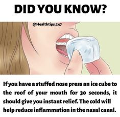 Stuffed Nose, Doctor Tips, Sick Remedies, Daily Health Tips, Medical Knowledge, Health Knowledge, Good Health Tips