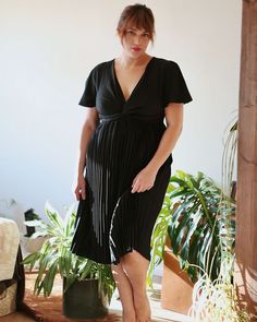 Black Fitted V-neck Belted Dress, Chic A-line Belted Dress For Party, Chic Black Belted Dress For Fall, A-line Pleated Dress For Date Night, Elegant Black Skirt With Tie Waist, Spring Party Belted Dress With Short Sleeve, Elegant Black Skirt For Brunch, Fitted Pleated Skirted Dresses, Black Skirted Dress For Fall