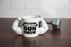 99 problems but a bench ain’t one You know what they say—No curls, no gurls! Our new double-handled Gun Show mug holds 24 ounces of wake up juice so you can get to the gym even earlier (ok ok, the 13th floor office at your horrible job). Each handle is a perfectly cut arm—right down to the veins gains! holds 24 oz. of your favorite beverage, bro great for anyone with big arms, or aspirations for big arms perfect for the home or office high quality ceramic construction easy to clean Floor Office, 13th Floor, Gym Gifts, Gym Guys, Bf Gifts, Presents For Boyfriend, Boyfriend Diy, Diy Gifts For Boyfriend, Novelty Mugs