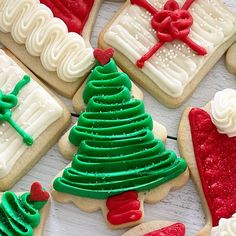 christmas cookies decorated with icing and decorations