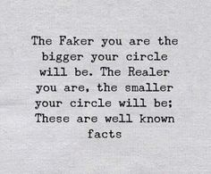 the faker you are the bigger your circle will be