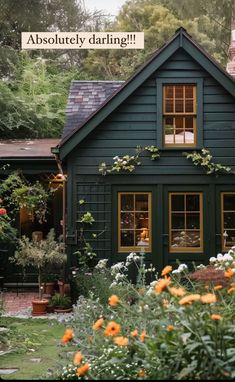 an image of a house with flowers in the front yard and words above it that read absolutely daring