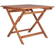 a wooden folding table on a white background