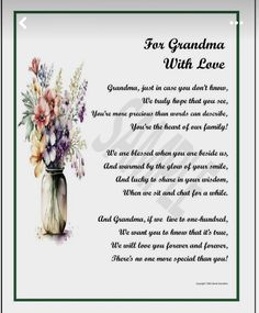 the poem for grandma with love